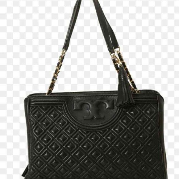 Tory Burch Designer Quilted Leather Fleming tote purse handbag - Picture 2 of 10
